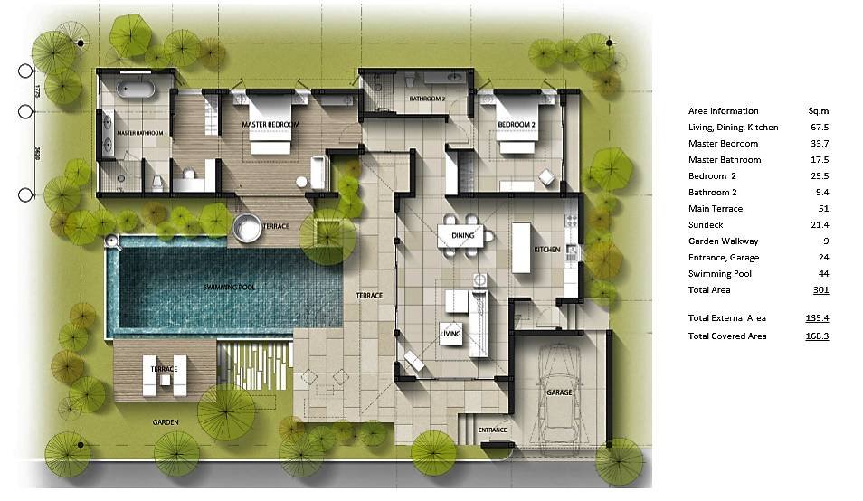 Floor Plan - 2- Bedroom Villa