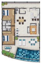 2-Bedroom Pool Apartment