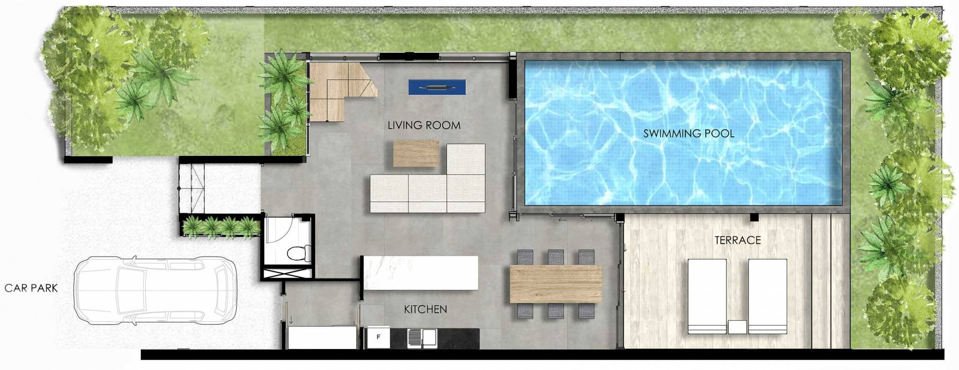2-Bedroom Villa - Lower Floor