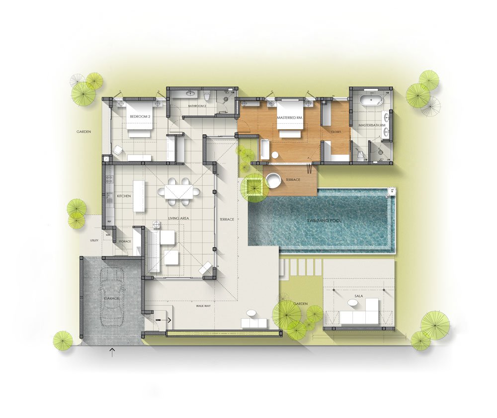 Floor Plan - 2-Bedroom Villa